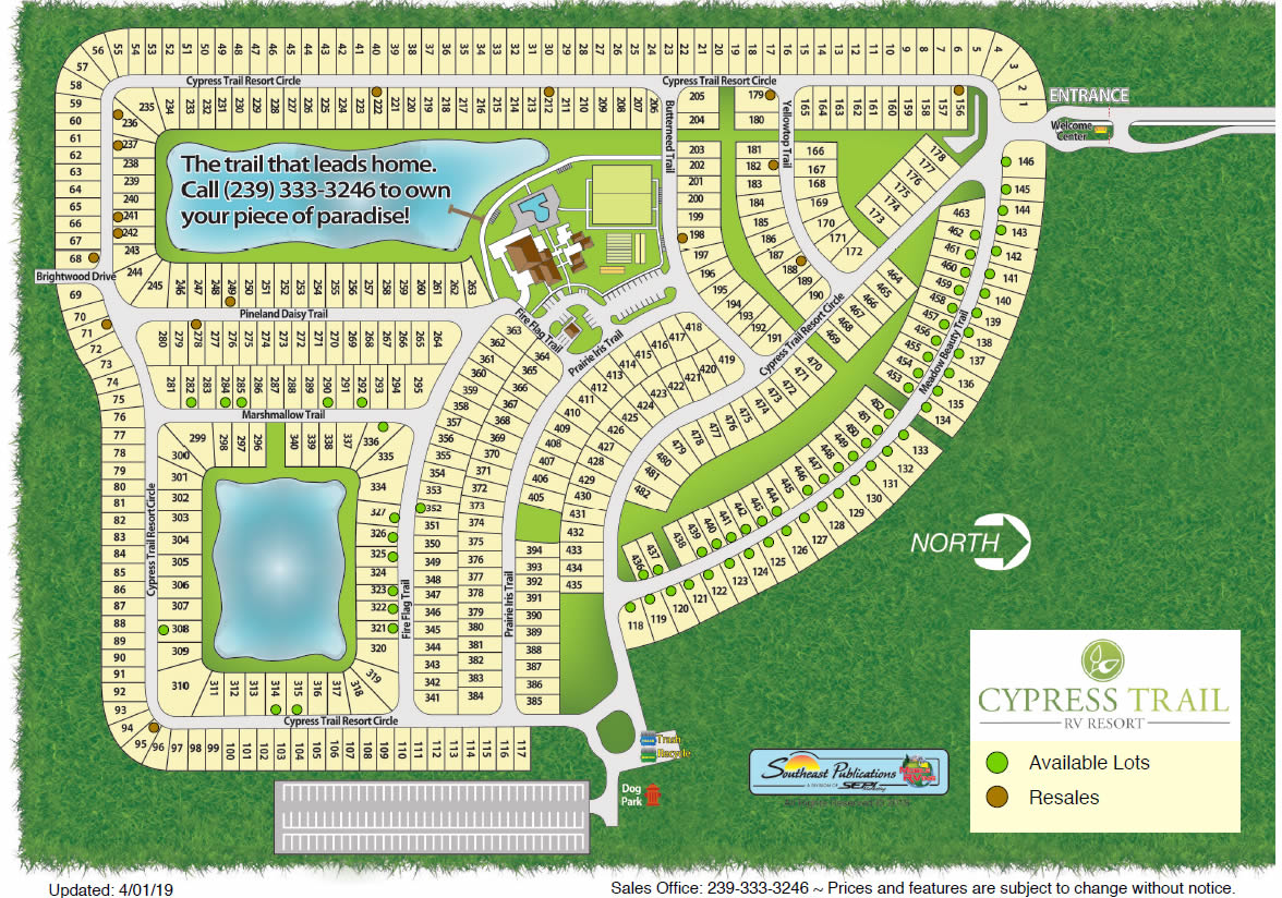 Cypress Bend Rv Park Map